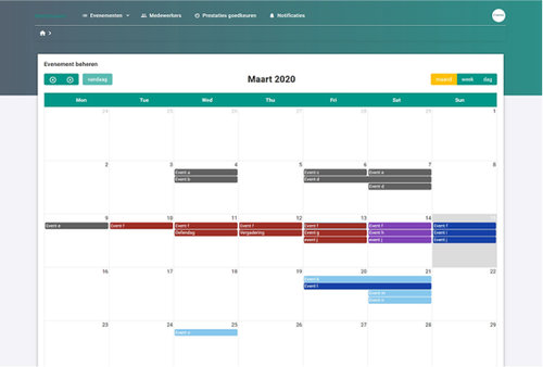 Screenshot van ITVANCE: eenvoudige planning software voor tijdsregistratie en resource management